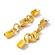 Rack Plating Alloy Lobster Claw Clasps with Clip Ends PALLOY-P001-03G-2