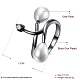 エレガントな真鍮のシェルパールの指の指輪  ガンメタ色  サイズ7  17.3mm RJEW-BB23127-7-6