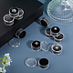 Chgcraft 20 pz mini scatola rotonda in pietra nera perline sfuse per unghie in plastica decorare contenitori con tappetino in spugna per riporre gioielli MRMJ-CA0001-41B-4