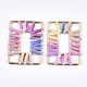 Handmade Raffia Woven Linking Rings/Pendants WOVE-S120-05-2