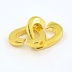 Brass Two Loops Heart Interlocking Clasps for DIY Jewelry KK-M051-01G-2