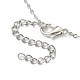 Collar con colgante de corazón de rhinestone de cristal y cadenas tipo cable NJEW-FZ00017-3