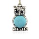 Antique Silver Plated Alloy Owl Pendants for Halloween Jewelry PALLOY-J137-04AS-1