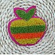 機械刺繍布地手縫いワッペン  マスクと衣装のアクセサリー  アップリケ  りんご  カラフル  87x85mm DIY-I013-30-1