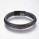 Braided Leather Cord Bracelets BJEW-H561-10A-1