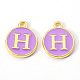 Golden Plated Alloy Enamel Charms X-ENAM-S118-10H-1