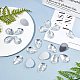 FINGERINSPIRE 100Pcs/Box 25mm Teardrop Acrylic Rhinestone Faceted Gems Cabochons with Silver Plated Flat Back for Costume Making Cosplay Jewels Embelishments Decor Crafts(Clear GACR-FG0001-01-5
