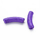 不透明なクラックルアクリルビーズ  カーブチューブ  青紫色  32x10x8mm  穴：1.8mm  約330個/500g MACR-S372-002N-004-2