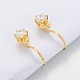 Brass Micro Pave Cubic Zirconia Clip-on Earrings Finding KK-G403-01E-G-3