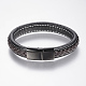 Braided Leather Cord Bracelets BJEW-H561-10-3