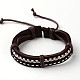 Adjustable Braided Cowhide Cord Bracelets BJEW-F179-M02-2