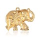 Golden Plated Alloy Enamel Elephant Pendants ENAM-J102A-01G-2