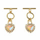 Brass Micro Pave Clear Cubic Zirconia Toggle Clasps KK-N233-246-2