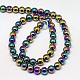 Electroplate Non-magnetic Synthetic Hematite Beads Strands G-J169A-3mm-05-2