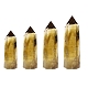 タワー天然シトリンのディスプレイ装飾  癒しの石の杖  レイキチャクラ瞑想療法デコ用  六角プリズム  50~60x18~22mm PW-WG89004-01-2