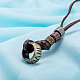 Einstellbar Retro-Zink-Legierung Anhänger und Lederband Lariat Halsketten für Männer NJEW-BB15980-4