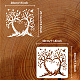 FINGERINSPIRE Love Tree Painting Stencil 11.8x11.8inch Reusable Two Trees Drawing Template for Decoration Life Tree Stencil Tree of Life Spring Nature Plant Stencil for Wall Wood Furniture Painting DIY-WH0391-0040-2