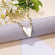 Collier pendentif coeur coquillage naturel avec chaînes trombones en acier inoxydable IQ7813-1-2