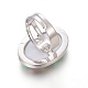 Coquille d'ormeau réglable / coquille de paua / anneaux de coquille rose RJEW-O033-A-1-4