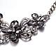 Fashion Women Jewelry Zinc Alloy Glass Rhinestone Flower Bib Statement Choker Collar Necklaces NJEW-BB15155-C-10