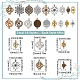 SUNNYCLUE 72Pcs 18 Styles Flower Connector Charms Flower Links Connectors Sunflower Lotus Clover Charm Filigree Connectors for Jewelry Making Charms Women Adults DIY Earring Necklace Bracelet Craft FIND-SC0003-34-2