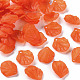 透明つや消しアクリルパーツ  花弁  レッドオレンジ  19.5x16.5x4mm  穴：1.5mm MACR-S371-01A-726-1