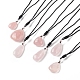 Halskette mit natürlichem Rosenquarzanhänger für Frauen NJEW-C031-01-1