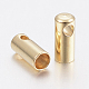 201ステンレス鋼コードエンド  エンドキャップ  ゴールドカラー  7x1.5mm  穴：1mm  内径：1.2mm X-STAS-H436-14A-2