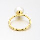 Laiton anneaux acrylique perle des doigts pour les bijoux de mariage RJEW-J061-G-3