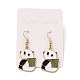 Panda Enamel Dangle Earrings for Women EJEW-Z015-11-3