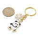 Porte-clés pendentif en émail en alliage de flocon de neige et de panda KEYC-JKC00630-02-2