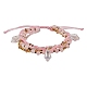 Perles de verre scintillantes 5 bracelet de cheville superposé AJEW-SW00006-02-1