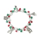 Bracelet extensible en perles de verre coloré BJEW-JB09497-1