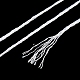 10かせ 12層メタリックポリエステル刺繍フロス  クラフト裁縫用グリッタークロスステッチ糸手刺繍  友情ブレスレット編組紐  ホワイト  0.8mm  約8.75ヤード（8m）/かせ OCOR-Q057-A19-3