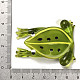 手作りのランプワーク 3d 動物の装飾品  ホームオフィスのデスクトップ装飾用  カエル  54x41x23mm LAMP-H064-01D-3