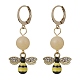 4 Paar 4 Stile Bienen- und Blumenlegierungs-Emaille-Ohrhänger für Damen EJEW-JE05594-4