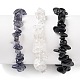 Chips Natural Cordierite & Quartz Crystal & Obsidian Beaded Stretch Bracelets Sets X-BJEW-JB05332-03-3