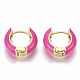 Brass Huggie Hoop Earrings EJEW-S209-01-3