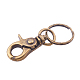 Antique Bronze Iron Swivel Snap Hooks Clasps with Key Rings for Craft IFIN-PH0011-03-3