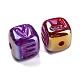 メッキ虹色のアクリルビーズ  UVメッキ  キューブ  ミックスカラー  17.5x17x17.5mm  穴：3.5mm MACR-K353-12-3