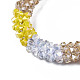 Bracelet extensible tressé en perles de verre bling BJEW-S144-004A-2