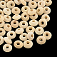 Perles rondelles en bois naturel non teintes X-WOOD-R253-09-LF-1