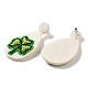 Saint Patrick's Day Glass Seed Beaded Dangle Stud Earrings EJEW-F327-01B-2