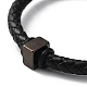 Leather Braided Round Cord Bracelet BJEW-F460-04EB-2