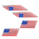 亜鉛合金高温ベーキングカーステッカー  DIYの車の装飾  アメリカ合衆国の模様の旗  平行四辺形  プラチナ  33.5x73.5x2.5mm DIY-FH0001-17-1