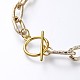 Set di braccialetti e collane con catena a graffetta in alluminio con texture SJEW-JS01094-01-9