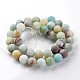 Frosted Natural Flower Amazonite Round Beads Strands G-E330-8mm-01-2