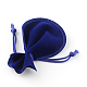 ベルベットのバッグ  ひょうたん形の巾着ジュエリーポーチ  ミディアムブルー  9x7cm X-TP-S003-6-2