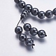 Colliers de perles de mala en hématite synthétique non magnétique NJEW-K096-09-4