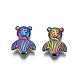 Rack Plating Rainbow Color Alloy Beads PALLOY-S180-336-2